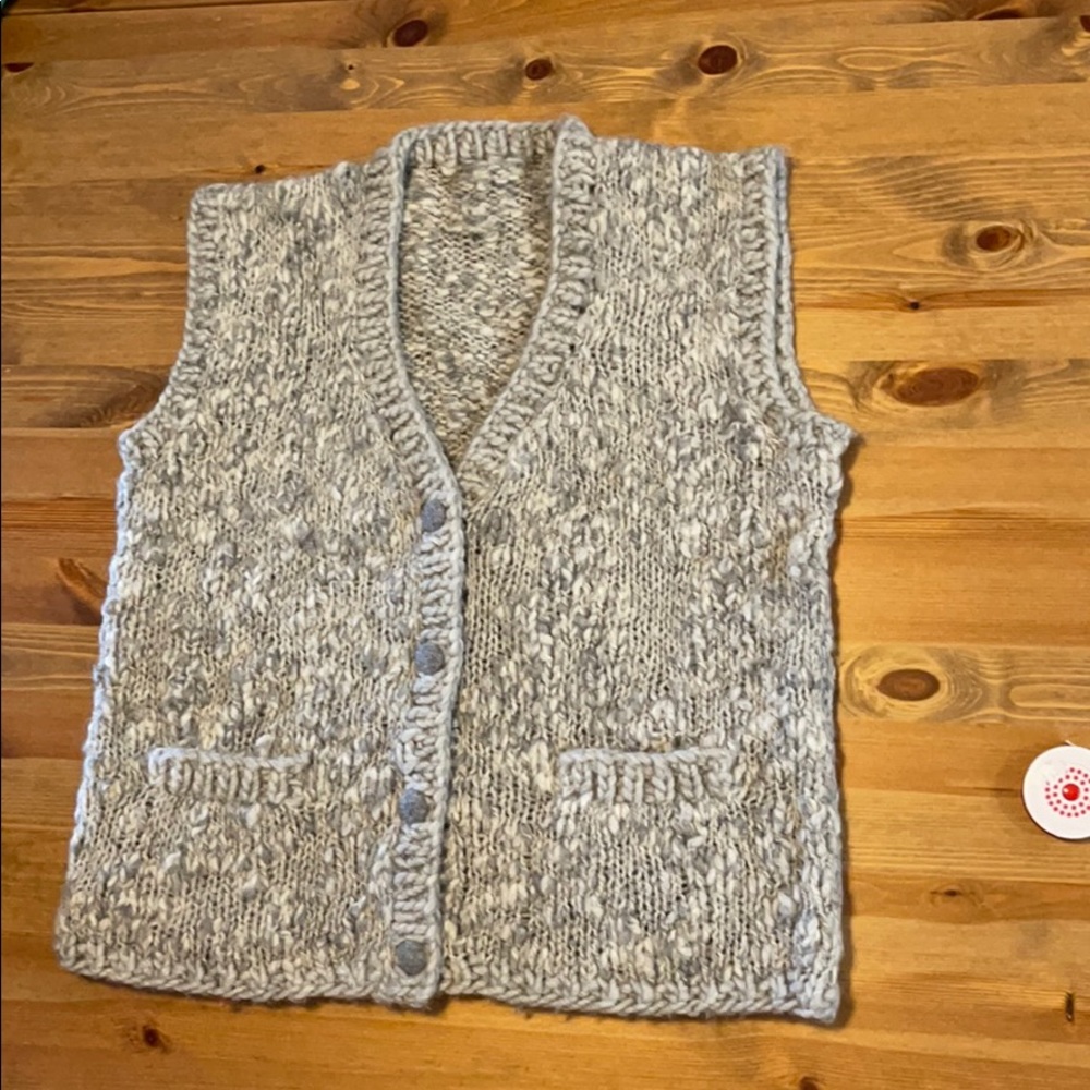 Vintage Handmade Wool Vest with Pockets